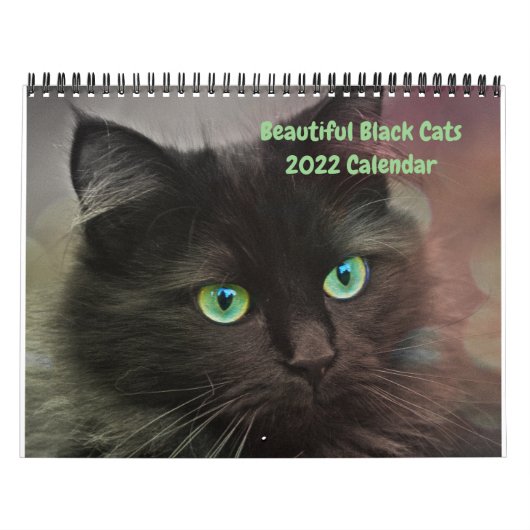 2022 Schöne schwarze Katzen 12-monatiger Wall-Kale Kalender (Titelbild)
