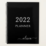 2022 Schwarz-weißer Name der Girly Script Monogram Planer<br><div class="desc">2022 White and Black Monogram Add your own Script Name 2022 Kalender Wedding Event Planner. Das macht den perfekten 16 Geburtstag,  Hochzeit,  Brautparty,  Jubiläum,  Babydusche oder Junggeselinnen-Abschied Geschenk für jemanden,  der Lieben glamourösen Luxus und schicke Stile.</div>