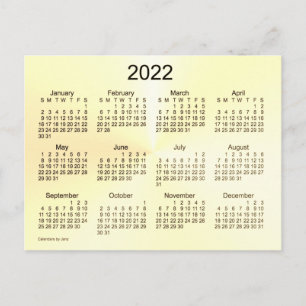 2022 Sepia-Schimmer-Mini-Kalender von Janz Postkarte