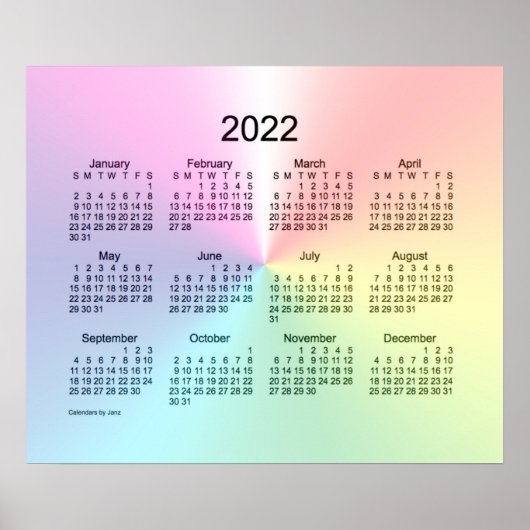 2022 Shimmer Wall Calendar von Janz Print Poster (Vorne)