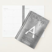 2022 Silber Glitter Glam Monogramm modern Planer (Anzeige)