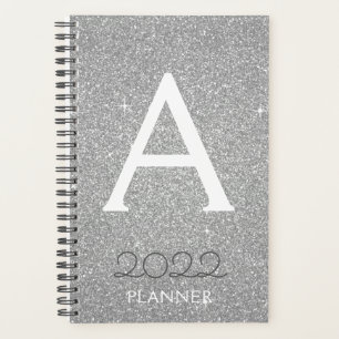 2022 Silber Glitter Glanz Monogramm Planer