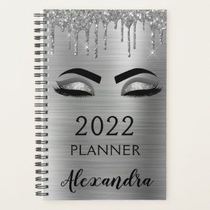2022 Silber Glitter Glanz Wimpern Glam Planer