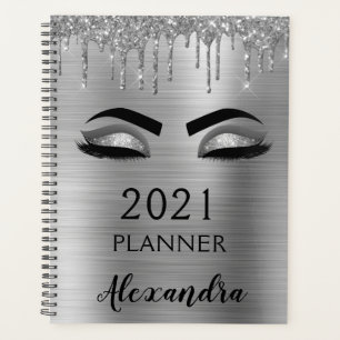 2022 Silber Glitter Glanz Wimpern Glam Planer