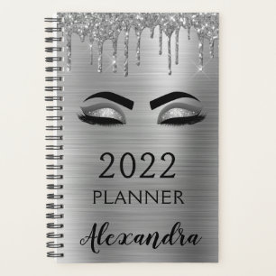 2022 Silberner Glitzer Sparkle Eyelashes Planer