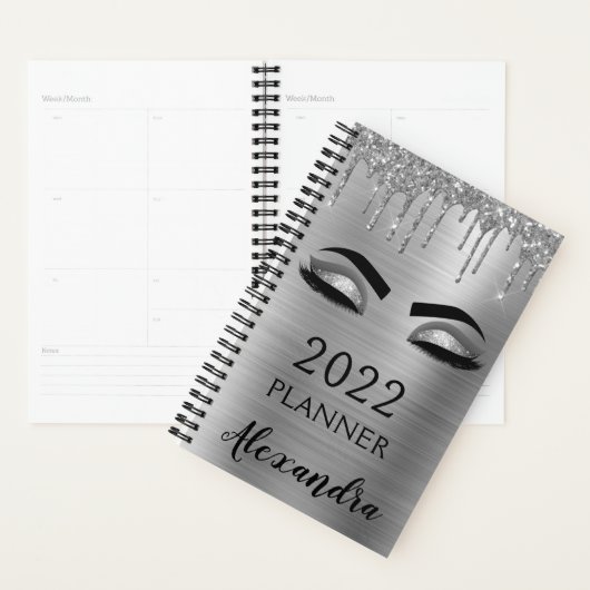 2022 Silberner Glitzer Sparkle Eyelashes Planer (Anzeige)