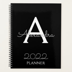 2022 Silver Black Monogram Elegant Planer