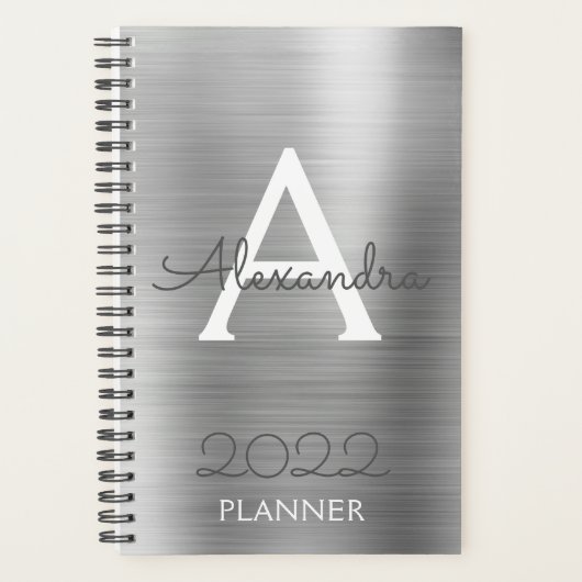 2022 Silver Metallic Monogram modern Planer (Vorderseite)