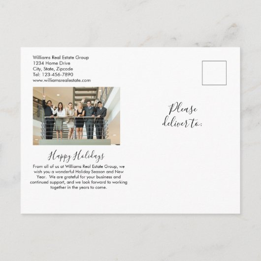 2022 Sold Sign Foto Real Anwesen Holiday Postkarte (Rückseite)