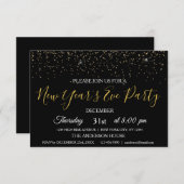 2022 Sylvester Party Glitzer Sparkle Einladung (Vorne/Hinten)
