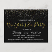 2022 Sylvester Party Glitzer Sparkle Einladung Postkarte (Vorderseite)
