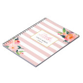 2022 Tagesplaner | Giralrosa Streifen Notizblock (Linke Seite)