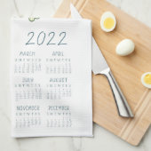 2022 Tea Towel Calendar Charcuterie Board Kitchen Geschirrtuch (Viertel Falte)