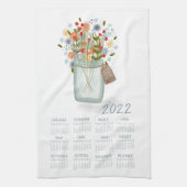 2022 Tea Towel Calendar Flower Jar Kitchen Towel Geschirrtuch (Vertikal)