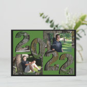 2022 Tree Camouflage Abschluss Twin Foto Hunter Gr Einladung (Stehend Vorderseite)