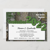2022 Tree Camouflage Abschluss Twin Foto Hunter Gr Einladung (Rückseite)