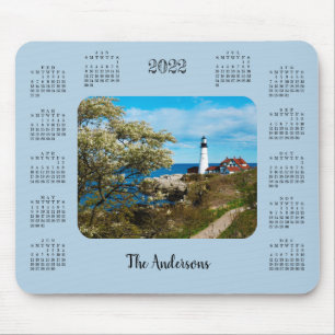 2022 Vintager Leuchtturmkalender in Portland Mousepad