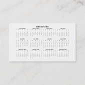 2022 Wallet Size Calendar Business Card Visitenkarte (Vorderseite)
