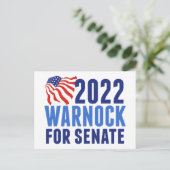 2022 Warnock für die georgische Wahlflagge im US-S Postkarte (Stehend Vorderseite)