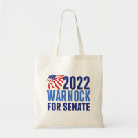 2022 Warnock für US Senat Georgia American Flag