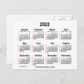 2022 Weißer 52-Wochen-Kalender von Janz Postkarte (Vorne/Hinten)