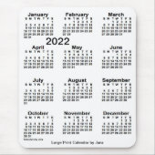 2022 White Large Print Calendar von Janz Mousepad (Vorne)