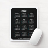 2022 White Neon 52 Week Calendar von Janz Mousepad (Mit Mouse)