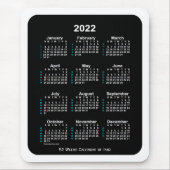 2022 White Neon 52 Week Calendar von Janz Mousepad (Vorne)