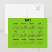 2022 Yellow Green Mini Calendar von Janz Postkarte (Vorne/Hinten)