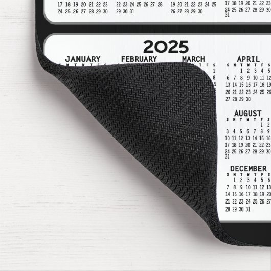 2023 2024 2025 2026 Calendar 4 year black white Mousepad (Ecke)