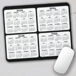 2023 2024 2025 2026 Calendar 4 year black white Mousepad<br><div class="desc">2023-2026 magnetic calendar for your computer - A fun,  useful look for your home office or school locker. 
For advanced users,  click on the customize link to change colors,  add text and move things around.</div>