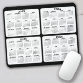 2023 2024 2025 2026 Calendar 4 year black white Mousepad