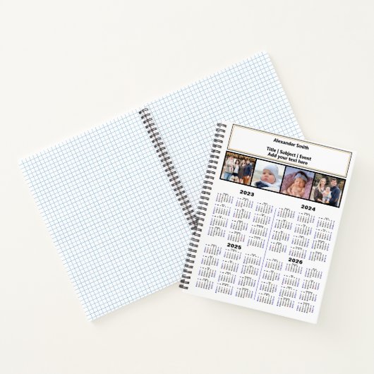 2023 2024 2025 2026 Kalender Benutzerdefiniertes F Notizblock (Innenseite)