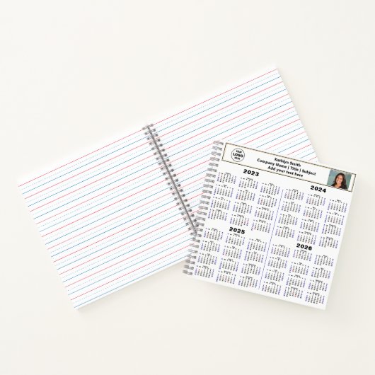 2023 2024 2025 2026 Kalender Modernes Foto Notizblock (Innenseite)