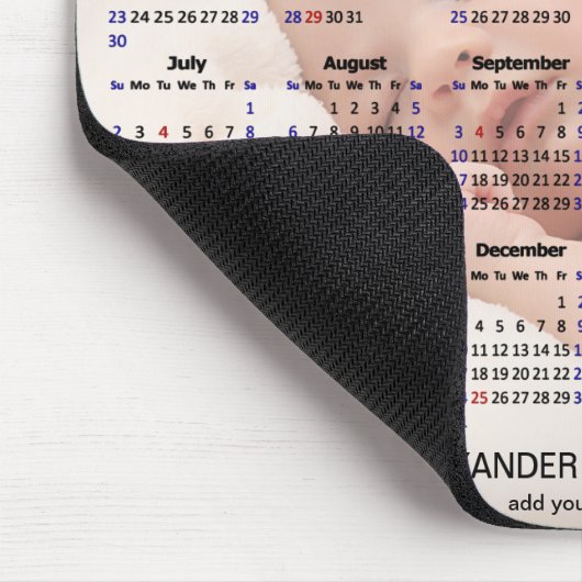 2023 - 2024 Kalender Benutzerdefiniertes volles Fo Mousepad (Ecke)