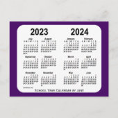 2023-2024 Lila Minischulkalender von Janz Postkarte (Vorderseite)
