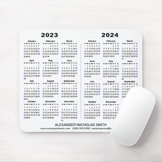 2023 - 2024 Minimalistischer Kalender Mousepad (Mit Mouse)