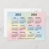 2023-2024 Rainbow 52 Weeks Calendar by Janz Postkarte (Vorne/Hinten)