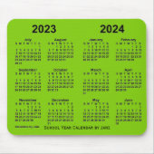 2023-2024 Schuljahr Gelbgrüner Kalender von Janz Mousepad (Vorne)