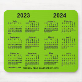 2023-2024 Schuljahr Gelbgrüner Kalender von Janz Mousepad