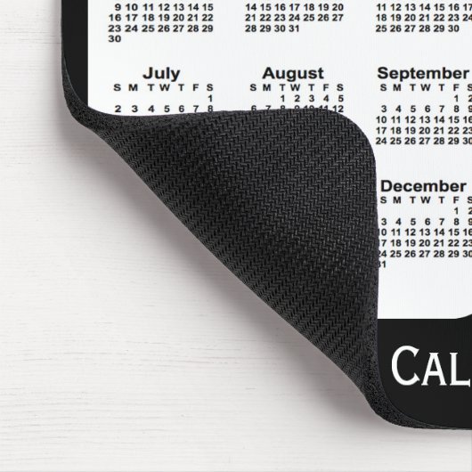 2023-2024 Schwarz-Weiß-Kalender von Janz Mousepad (Ecke)