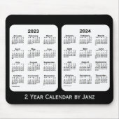 2023-2024 Schwarz-Weiß-Kalender von Janz Mousepad (Vorne)