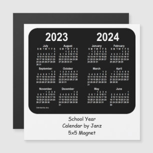 2023-2024 Schwarz-Weiß-Schulkalender von Janz Magnetkarte