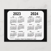 2023-2024 Schwarz-Weiß-Schulkalender von Janz Postkarte (Vorderseite)