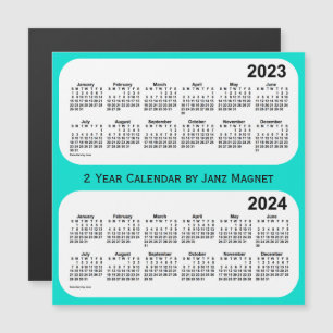 2023-2024 Türkis 2 Jahr Kalender von Janz Magnetkarte