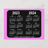 2023-2024 Violet Neon Mini Schulkalender von Janz Postkarte (Vorderseite)