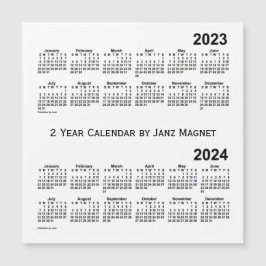 2023-2024 Weißer 2-Jahres-Kalender von Janz Magnet
