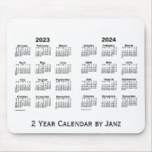 2023-2024 Weißer 2-Jahres-Kalender von Janz Mousep Mousepad (Vorne)
