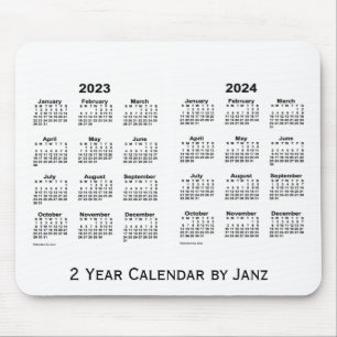 2023-2024 Weißer 2-Jahres-Kalender von Janz Mousep Mousepad