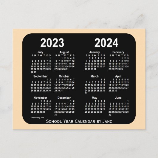 2023-2024 Wheat Neon Mini School Calendar by Janz Postkarte (Vorderseite)